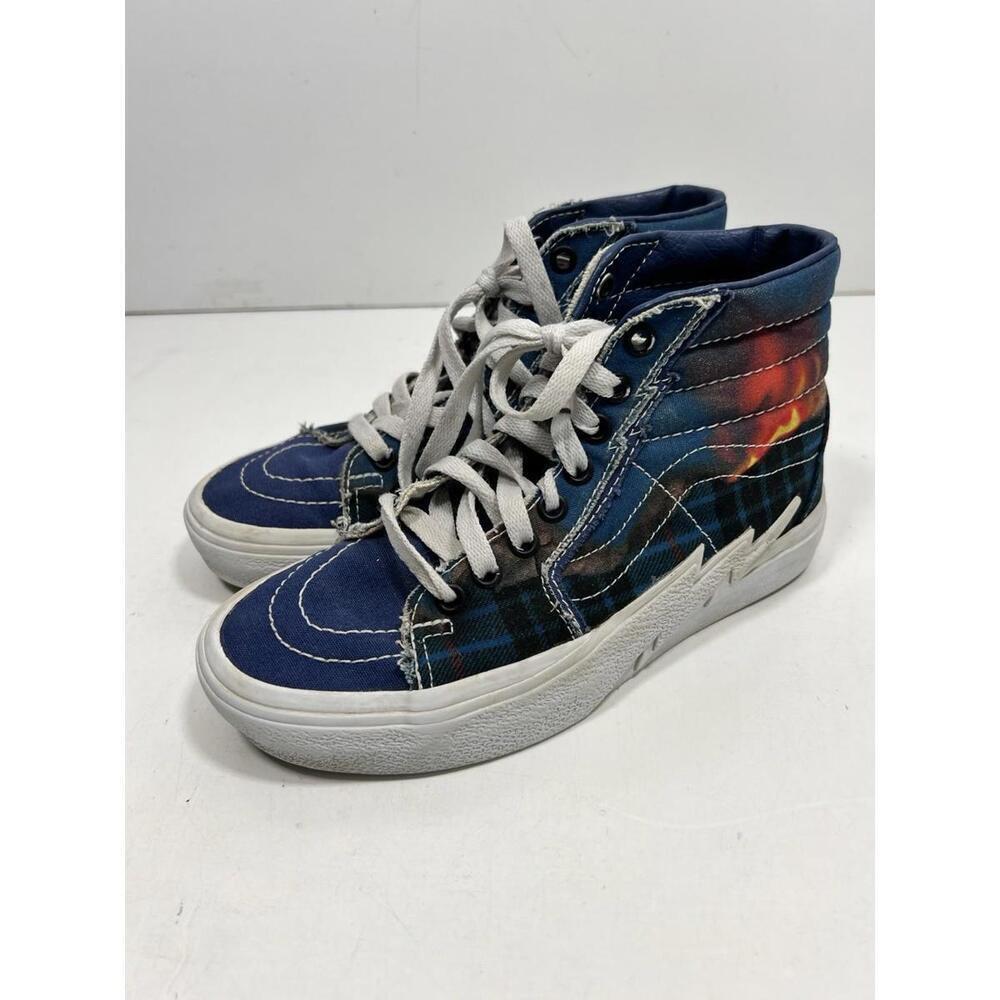 VANS SK8 Hi Bolt Big Reveal Navy White Lightning Youth 3.5 High Top Sneakers